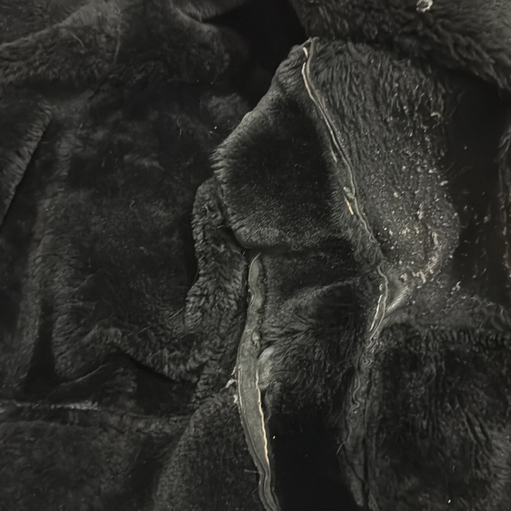 Vintage Black 100% Genuine Shearling Heavy Coat - Picture 6 of 6